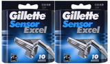 Gillette Sensor Excel Razor Blades - 20 Cartridges